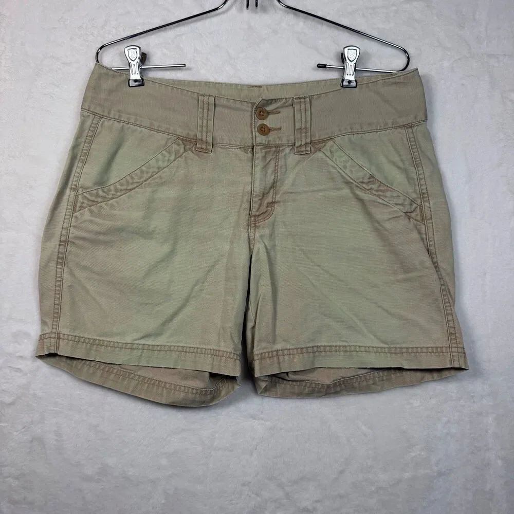 The North Face Womens Shorts 8 Beige 100% Cotton Hiking Outdoor Casual
